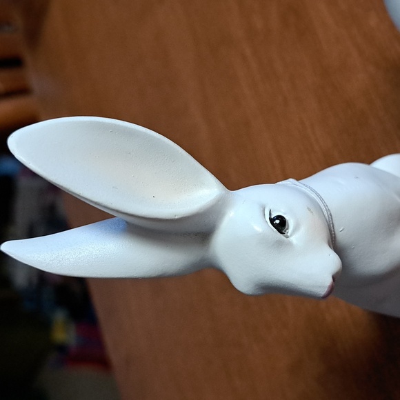 White Ceramic Rabbit Figurines - Picture 2 of 5
